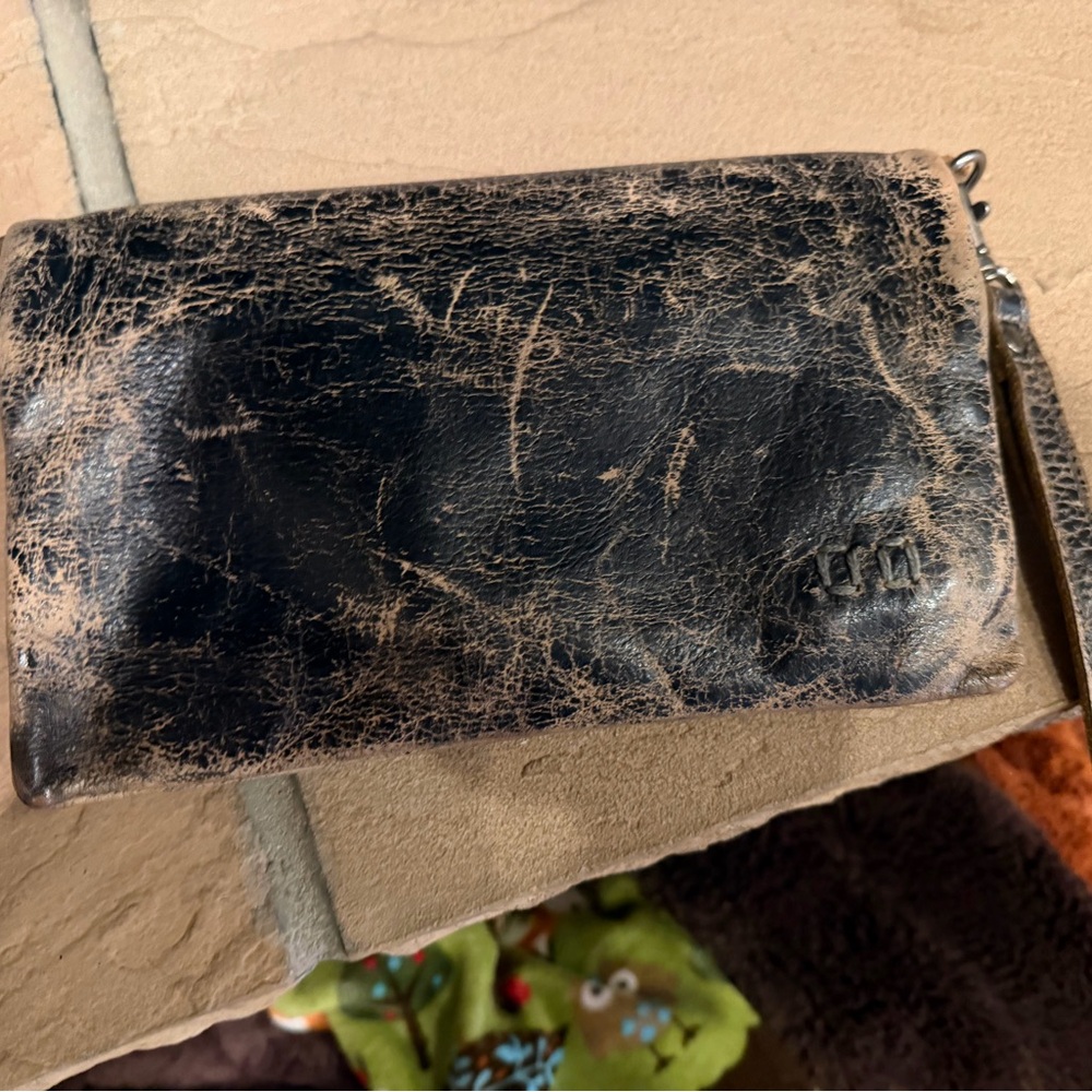 Bedstu Distressed Black Leather Wallet